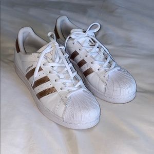 Adidas Superstar Womens Shoes Gold White